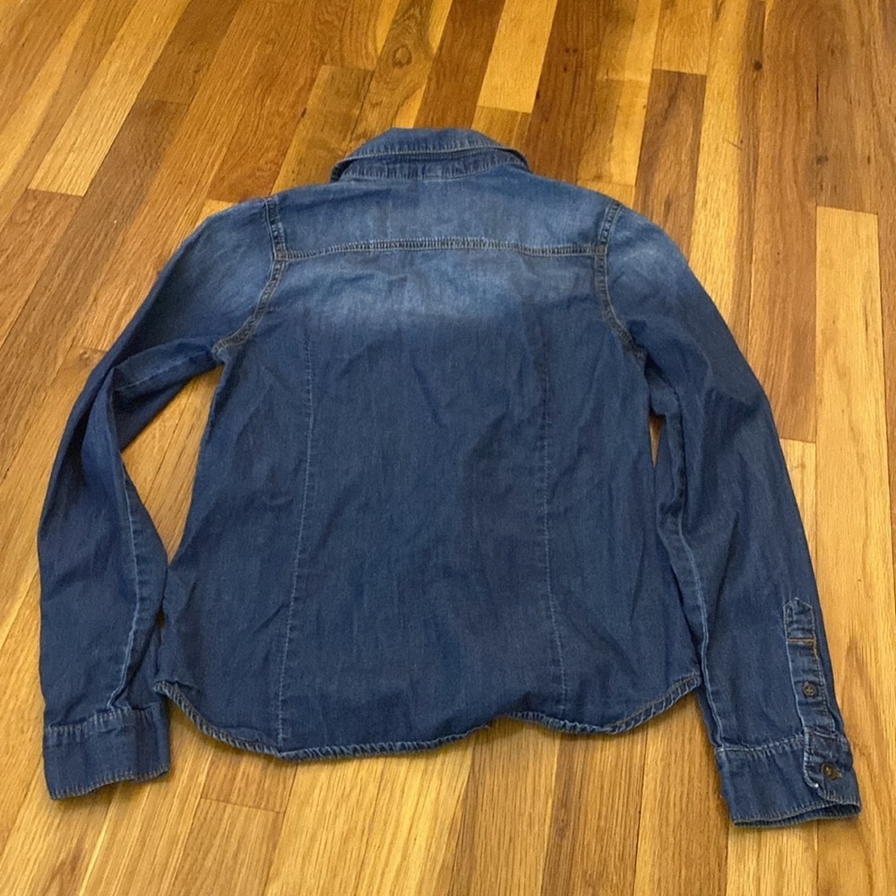 Xhilaration Womens Blue Button Down Shirt Size XS - Picture 5 of 6